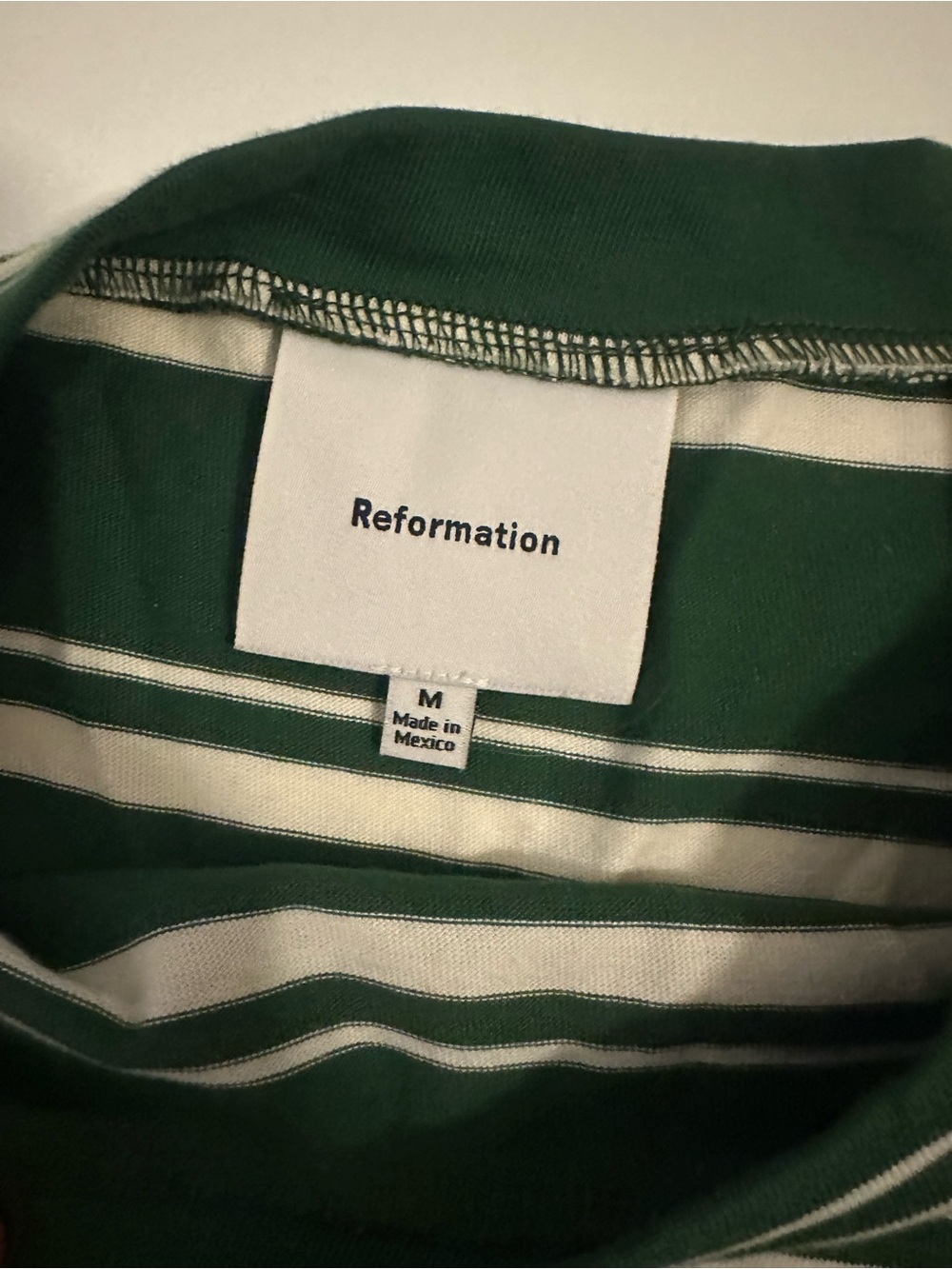 Reformation and White Horizontal Stripe Shirt